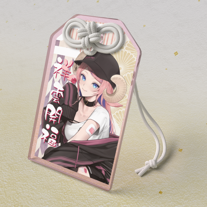 アクリルお守りピンク - 50 × 80mm