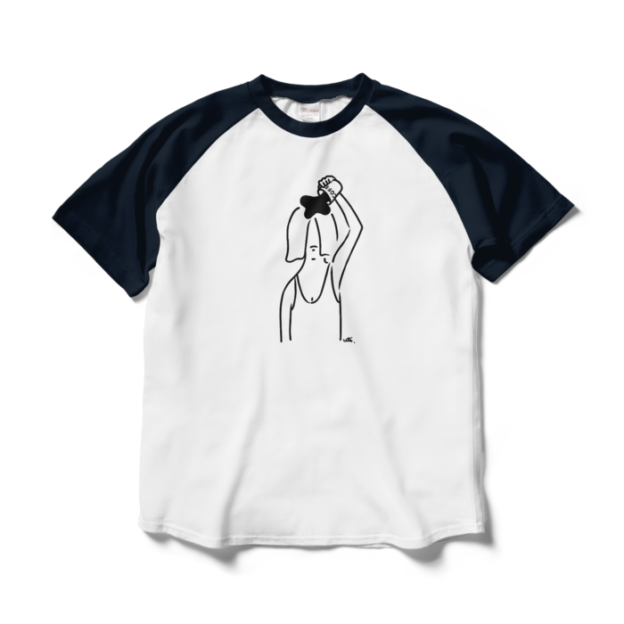 ラグランTシャツ - L - ホワイト×ネイビー