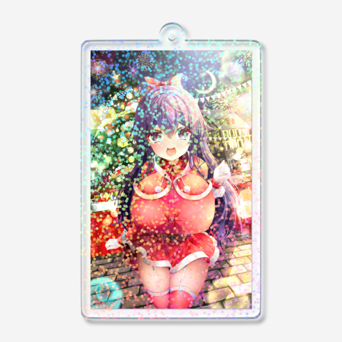 ホログラムアクリルキーホルダー - 70 × 70mm(グリッター)