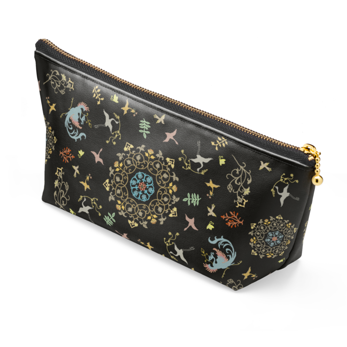 正倉院柄ポーチ - 黒
