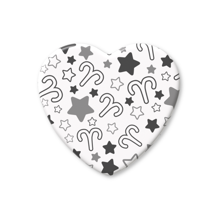 ハート缶バッジ - 57 × 52.5mm