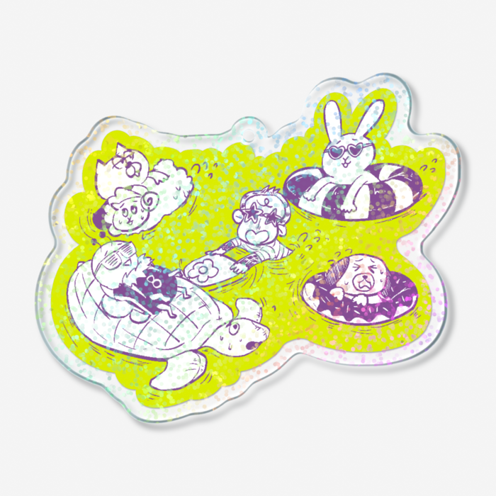 ホログラムアクリルキーホルダー - 70 × 70mm