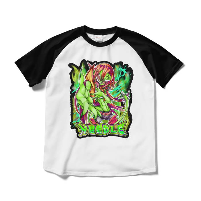 ラグランTシャツ - M - ホワイト×ブラック