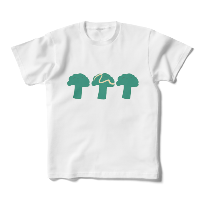 キッズTシャツ - 160cm (XS) - ブロッコリー三兄弟