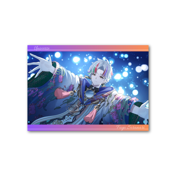 フォト風カード 紫色・橙色