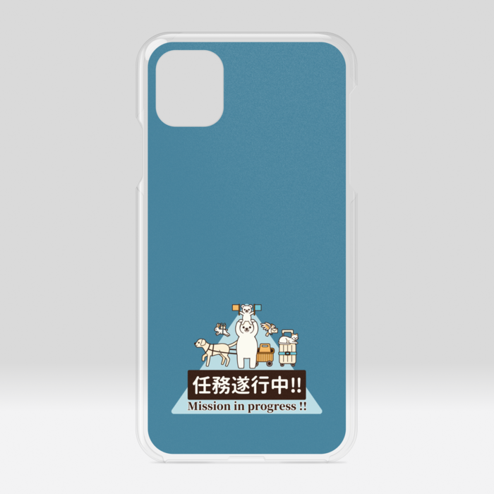 クリアiPhoneケース　くすみ青緑色　iPhone 11