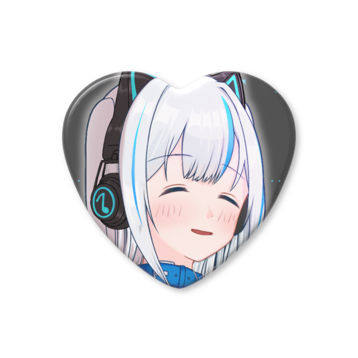 ハート缶バッジ - 57 × 52.5mm