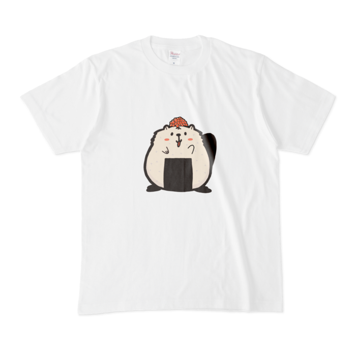 Tシャツ - M - 白 おにぎりなビーバー【いくら】