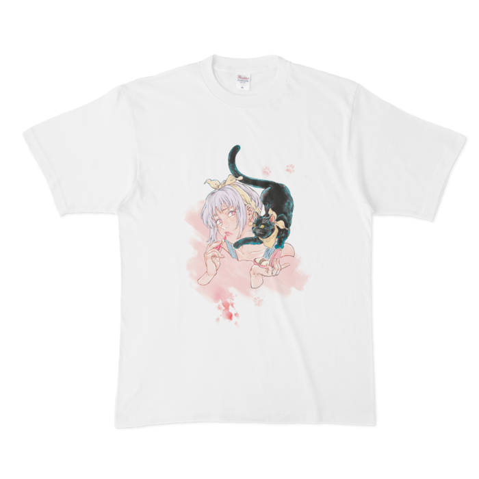 Tシャツ - XL - 白(ピンク)