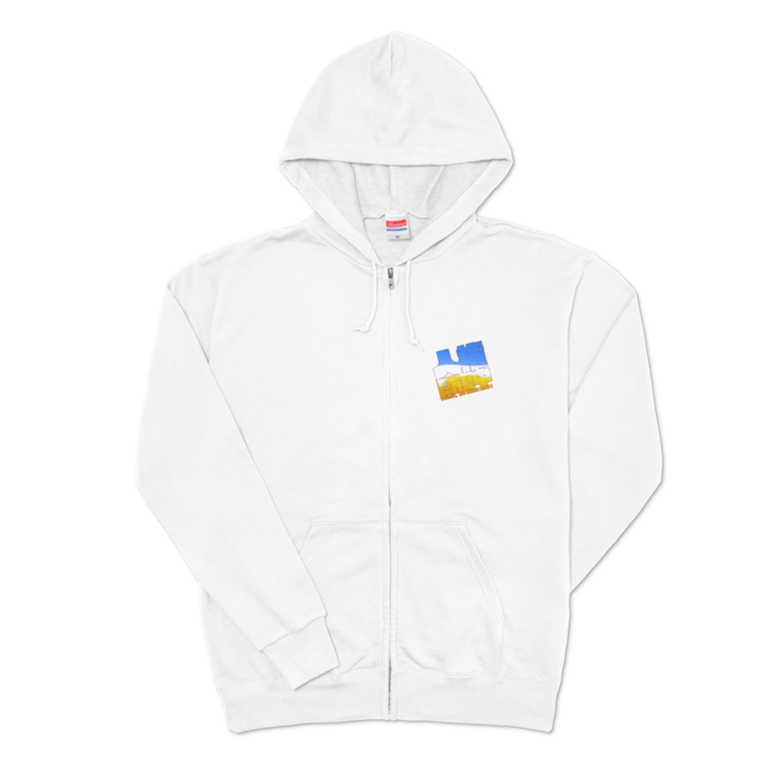ジップパーカー 白- XL