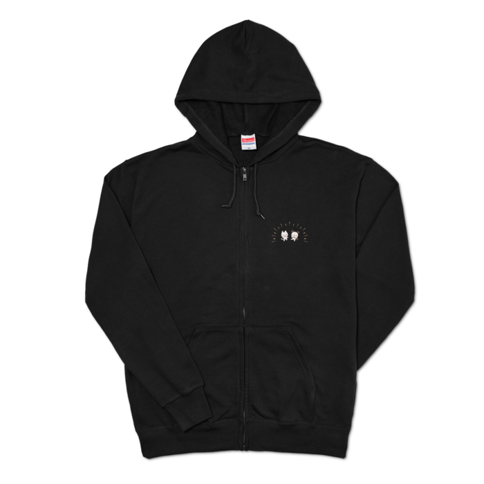 ジップパーカー　黒色　XL