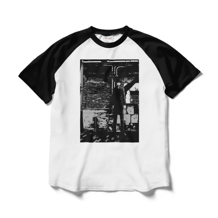 ラグランTシャツ - L - ホワイト×ブラック