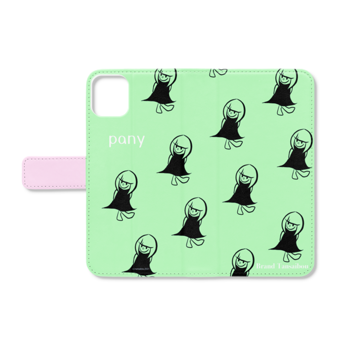 手帳型iPhoneケース - iPhone11ProMax - ストラップ穴 なし(グリーン)