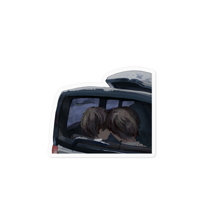 （white）ステッカー - 100 x 100 (mm)