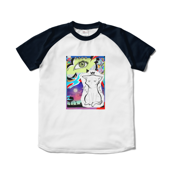 ラグランTシャツ - S - ホワイト×ネイビー