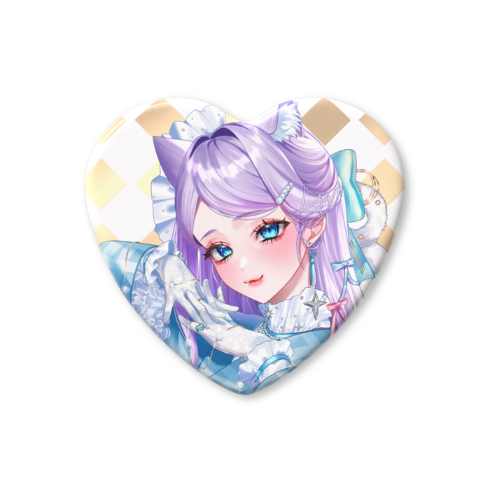 ハート缶バッジ - 57 × 52.5mm