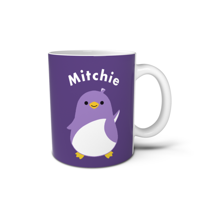 Mitchie　マグカップ -紫 直径 8 cm / 高さ 9.5 cm