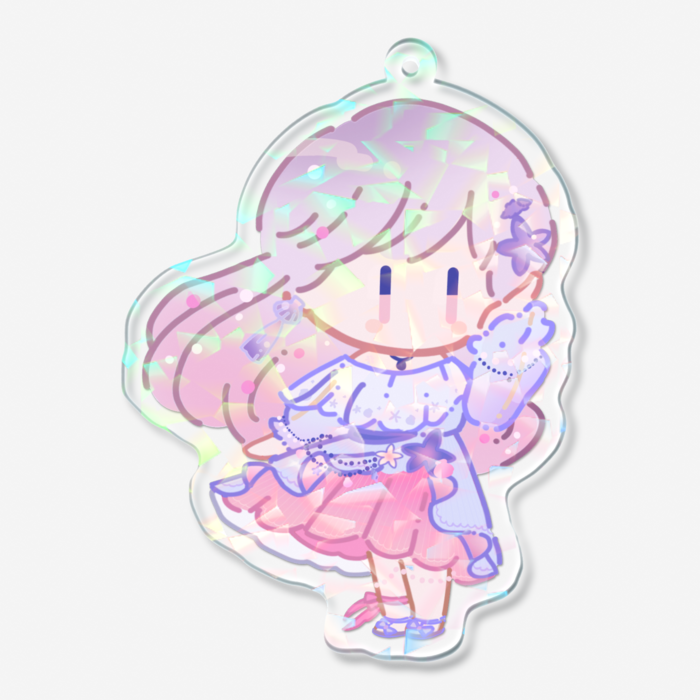 ホログラムアクリルキーホルダー - 70 × 70mm