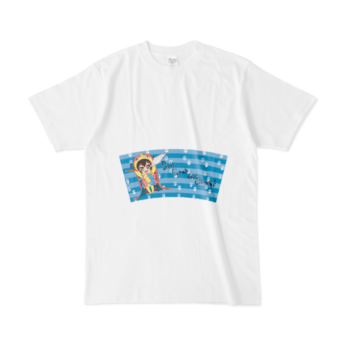 Tシャツ - L - 白_アマビエにゃん(両面)