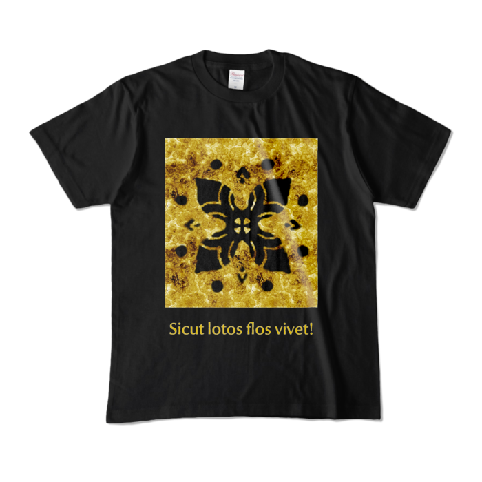 カラーTシャツ - M - ブラック (濃色)×カーキ