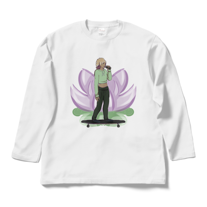 ロングスリーブTシャツ - L - ホワイト　背景付き