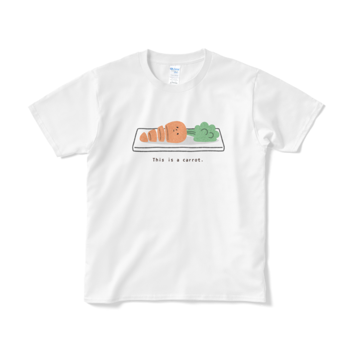 切られた人参（カラー）Tシャツ - S - ホワイト