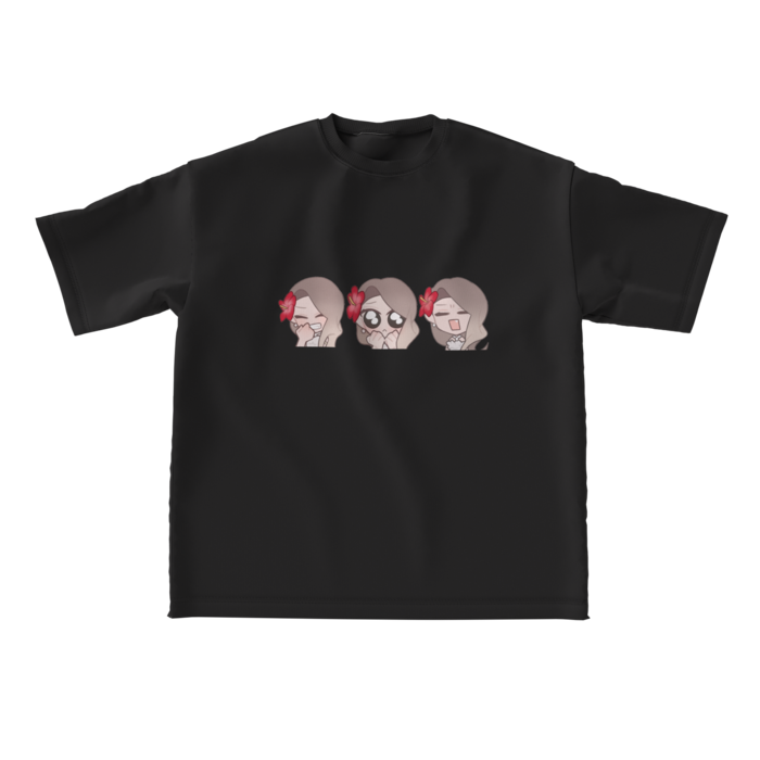 ビッグシルエットTシャツ - L - 正面(ブラック)