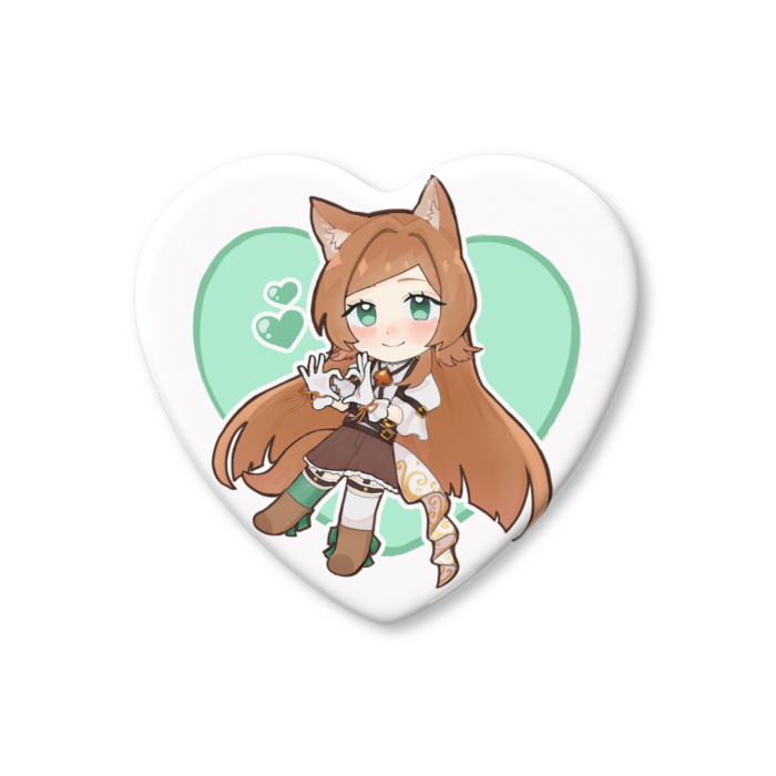 ハート缶バッジ - 52.5 × 57mm