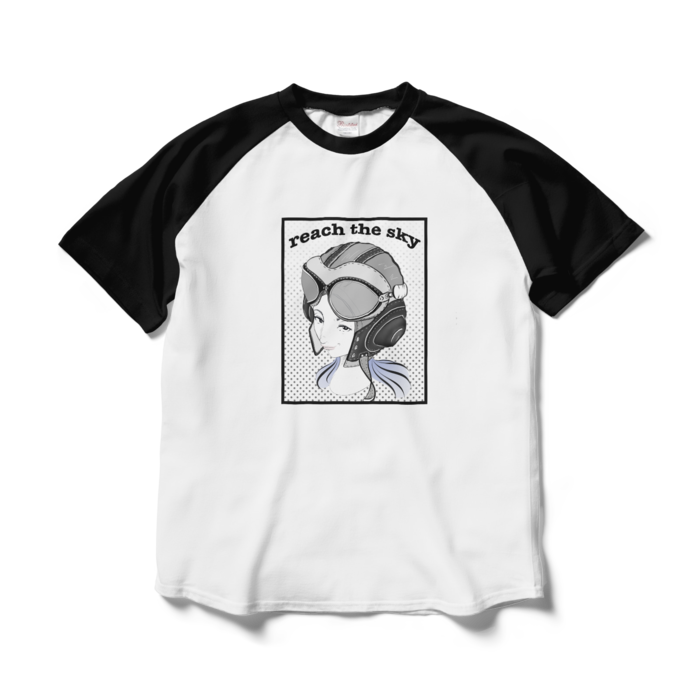 ラグランTシャツ - L - ホワイト×ブラック