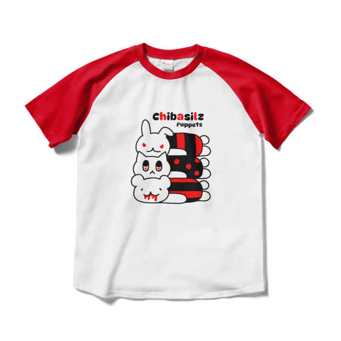 ラグランTシャツ - M - ホワイト×レッド