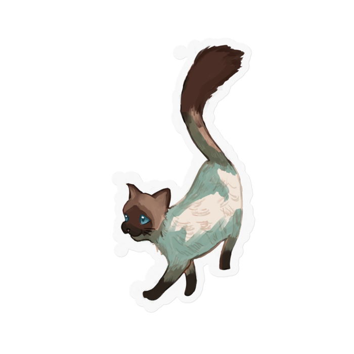 シャム猫ステッカー - 100 x 100 (mm)