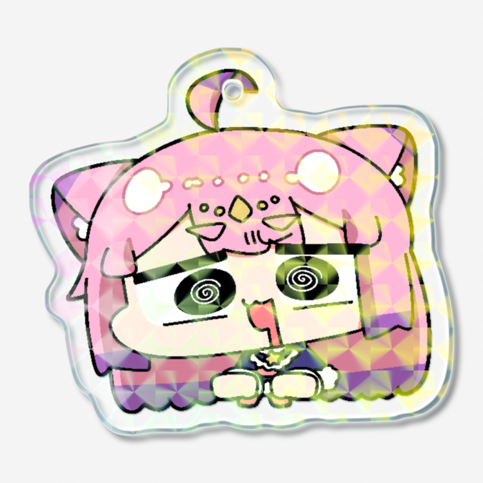 腹ぺこホログラムアクリルキーホルダー - 50 × 50mm