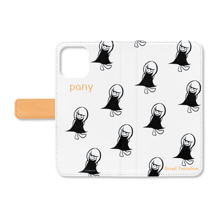 手帳型iPhoneケース - iPhone12 ProMax - ストラップ穴 なし(ホワイト)