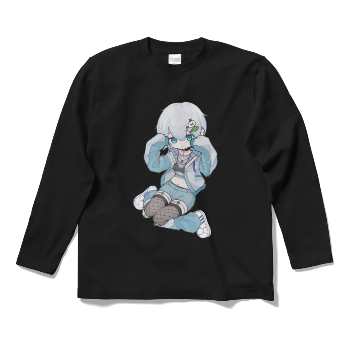 ロングスリーブTシャツ - S - ブラック（きょとん顔）