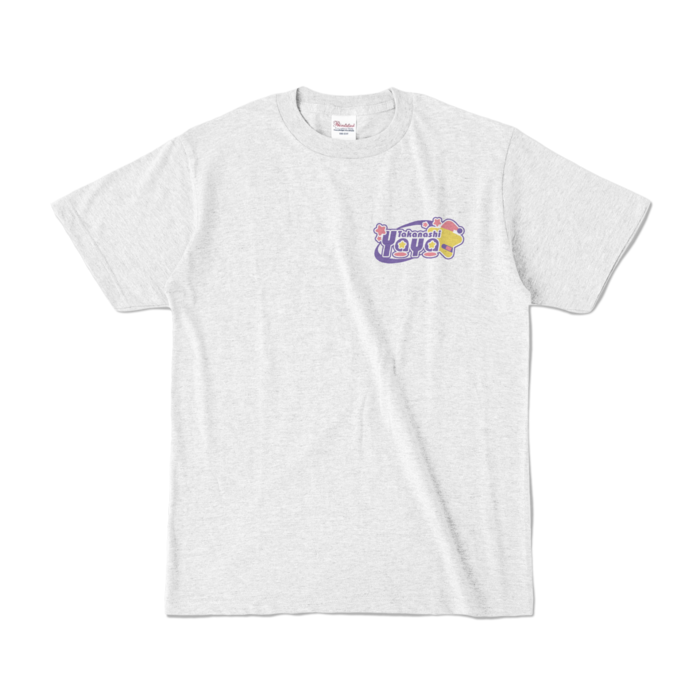 両面デザインふわふわあくび｜カラーTシャツ - S - アッシュ (淡色)