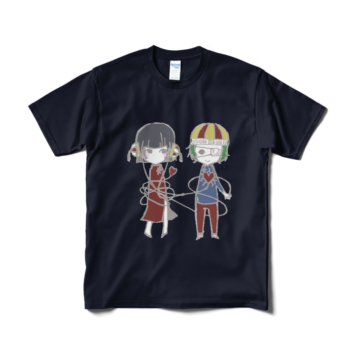 Tシャツ（赤い糸） - M - ネイビー