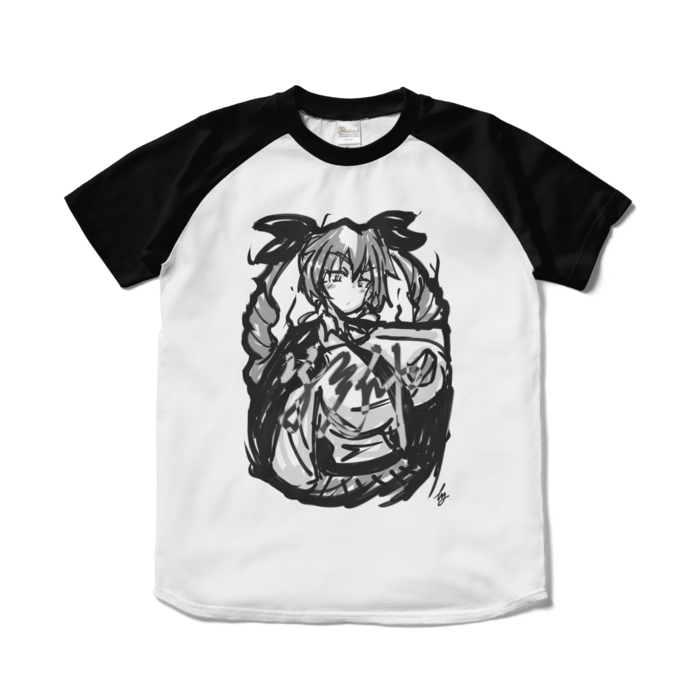 ラグランTシャツ - S - ホワイト×ブラック