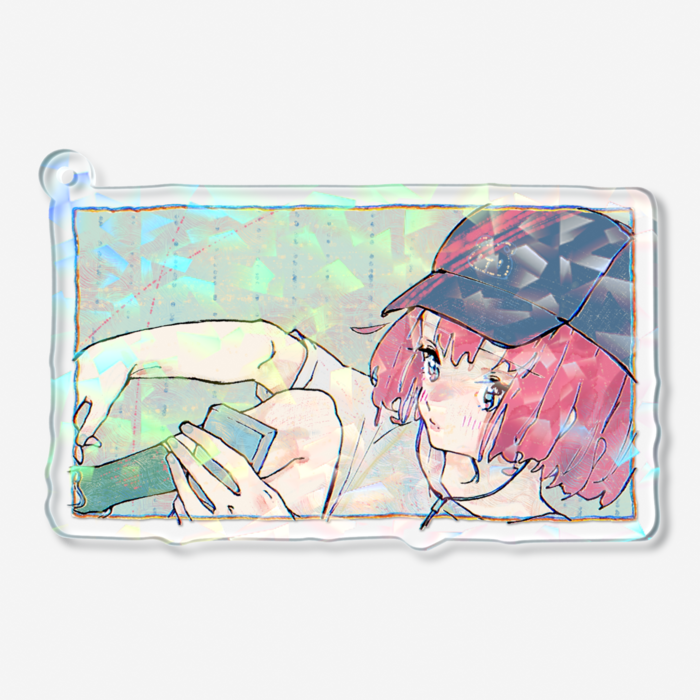 ホログラムアクリルキーホルダー - 70 × 70mm