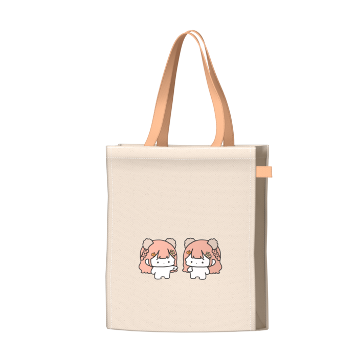 ツートンカラーバッグ - オレンジ - W34 × H41 × D14cm