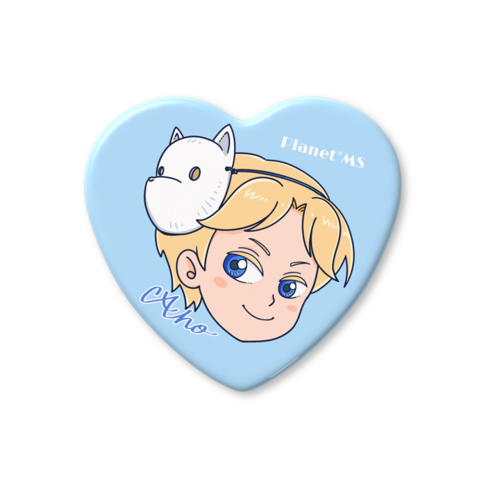 ハート缶バッジ - 57 × 52.5mm