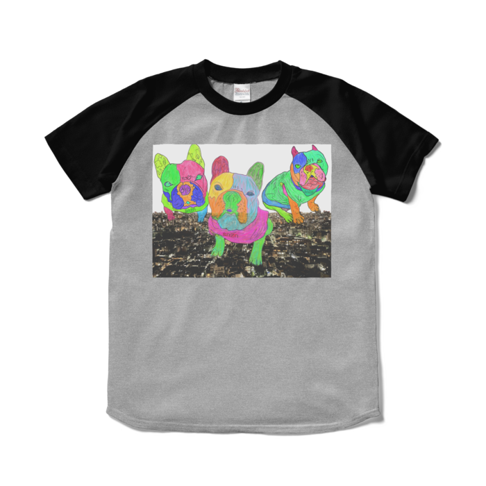ラグランTシャツ - S - 杢グレー×ブラック