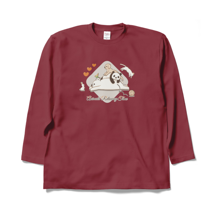 ロングスリーブTシャツ　バーガンディ　XL
