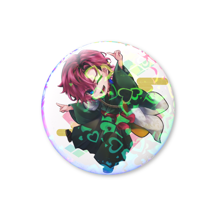 【指差しチビ 56mm】ホログラム缶バッジ