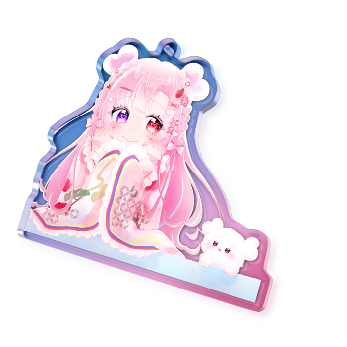 オーロラアクリルキーホルダー - 70 × 70mm