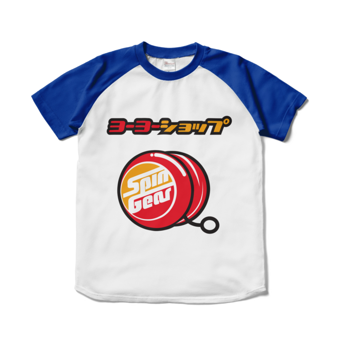 ラグランTシャツ - S - ホワイト×ロイヤルブルー
