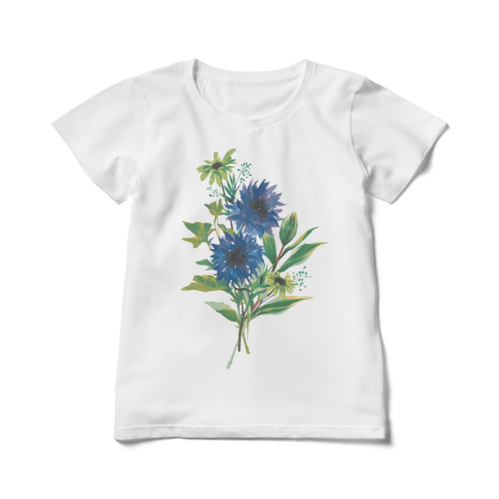 青い花Tシャツ(L)