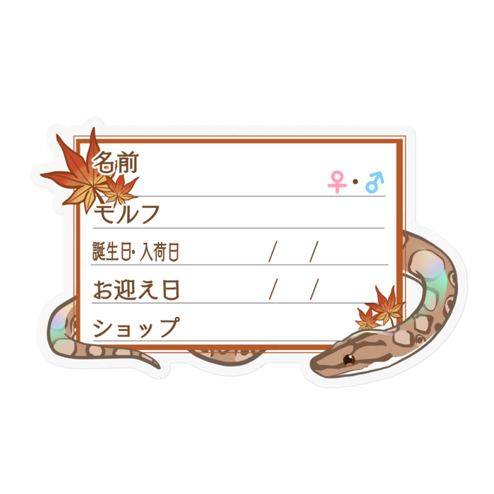 【🐍お名前ステッカー】コロニジ(ノーマル) ‐もみじ