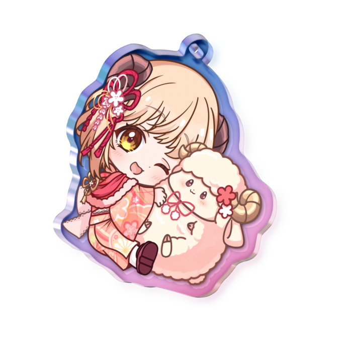 ひつじとけだま - 50 × 50mm