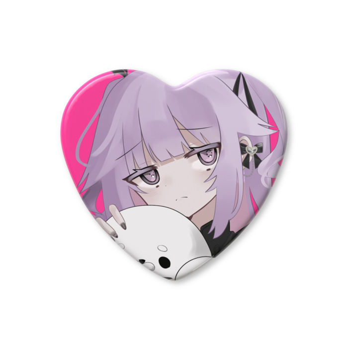 ハート缶バッジ - 57 × 52.5mm