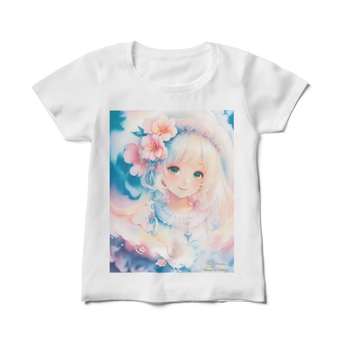(両面プリント)「夢見る瞳8」レディースTシャツ - M - 白